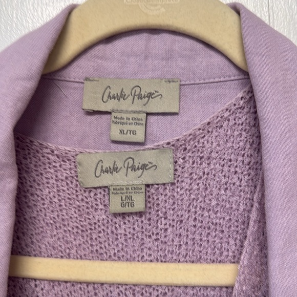 Light weight purple frayed jacket and matching overlay sweater - Picture 2 of 7